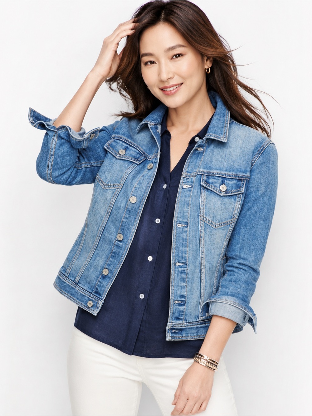 NWOT Women S Classic Denim Jean Trucker Jacket Vintage Wash